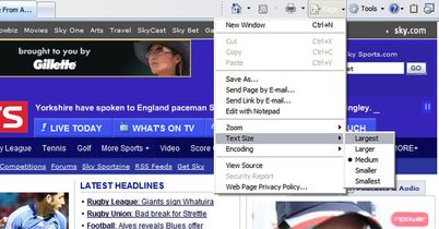 Try increasing the text size in Internet Explorer