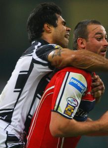 Paul Cooke Hull KR v Hull FC 07 Matt Sing tackling
