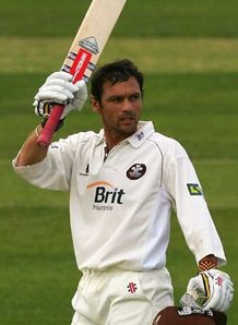 Mark Ramprakash celebrating another ton