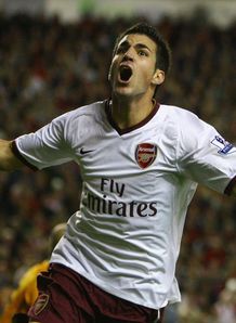 800 Cesc Fabregas celeb Liverpool v Arsenal