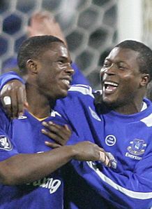Everton Nurnburg Yakubu Victor Anichebe