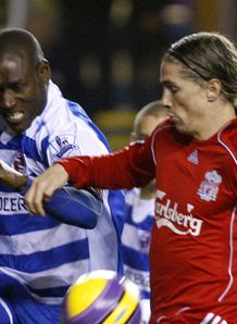 Ibrahima Sonko and Fernando Torres Reading v Liverpool