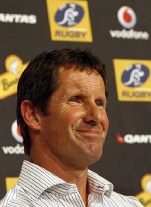 Robbie Deans as the new Australian coach looking very happyu