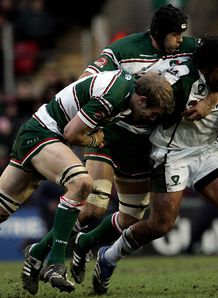 Seilala Mapusua tackled Leicester v London Irish Seilala Mapusua tackled Leicester v London Irish