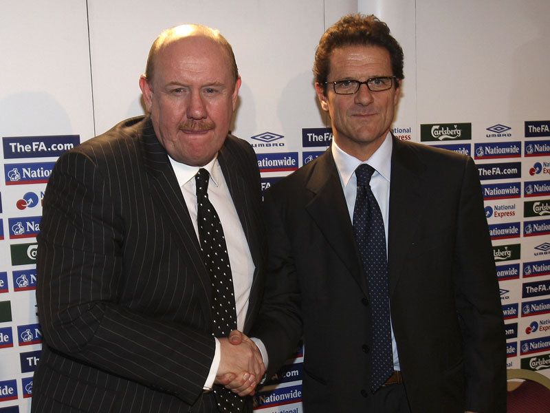 Fabio Capello and Brian Barwick