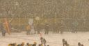 Lambeau Field looks like a scene straight out of a snow globe as Green Bay and Seattle do battle in the first game of the weekend