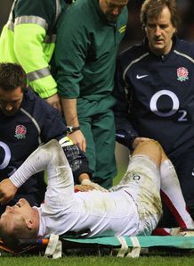 Mike Tindall stretcher England v Wales