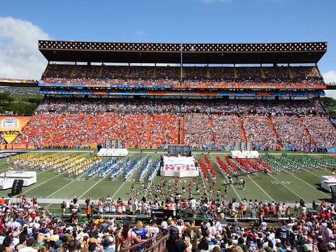 The Aloha Stadium in Honolulu, Hawaii provided the NFL's finest with a picturesque setting
