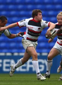 Adam Powell of Sarries has a break against Exiles Adam Powell of Sarries has a break against Exiles