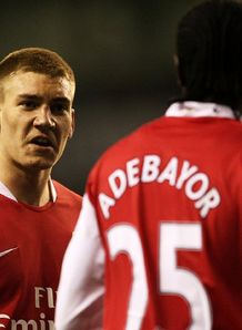 Nicklas Bendtner Emmanuel Adebayor Tottenham v Arsenal Carling Cup semi-final
