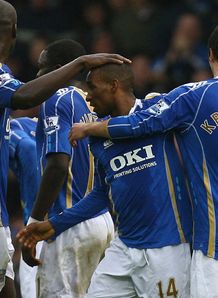 Jermain Defoe Portsmouth celeb v Aston Villa