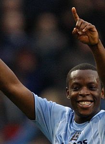 Nedum Onuoha celeb Manchester City v Tottenham