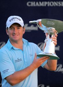 graeme mcdowell with ballantines championship trophy 16/3/2008