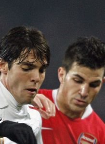 kaka cesc fabregas arsenal v ac milan