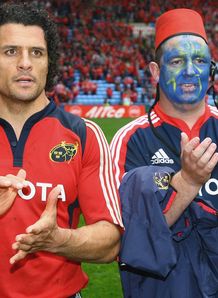 Doug Howlett celeb fan Munster v Saracens Heineken Cup Doug Howlett celeb fan Munster v Saracens Heineken Cup