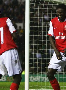 Emmanuel Adebayor Emmanuel Eboue celeb Derby v Arsenal