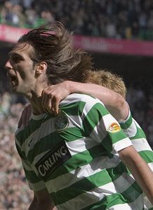 Georgios Samaras celeb Celtic v Aberdeen