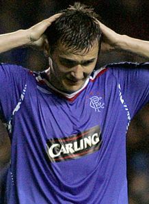 Lee McCulloch frustration Rangers v Sporting Lisbon UEFA Cup