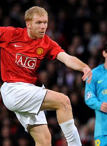 Paul Scholes Manchester United Champions League Football Barcelona