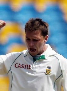 Dale Steyn South Africa celebrating a wicket in second Test v India