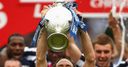 West Brom skipper Jonathan Greening hoists the Championship trophy.