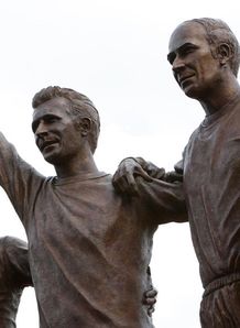 George Best Denis Law Bobby Charlton statue