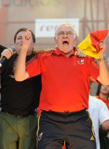 Luis Aragones celebrates Spain homecoming Madrid Euro 2008