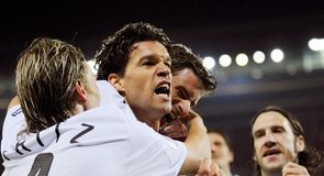 Germany celebrate going 1-0 up.