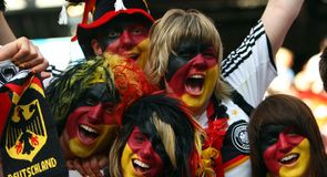 The German fans are out in force to support their nation.