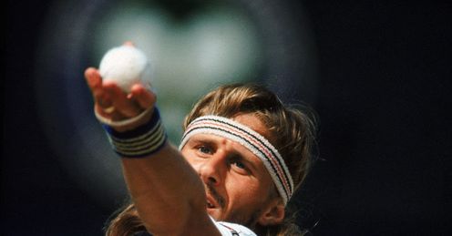 Bjorn Borg in action during his epic win over John McEnroe in 1980