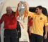 Spain coach Luis Aragones and captain Iker Casillas step off the plane clutching the trophy.
