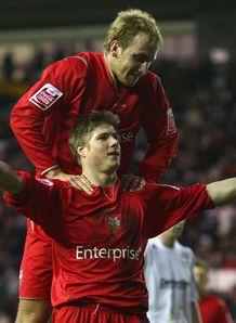 Brown brace beats Blackpool