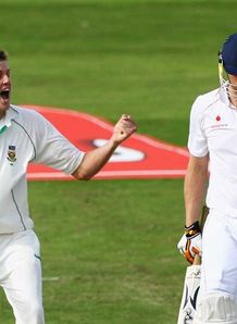 Morne Morkel South Africa celebrating wicket of Andrew Flintoff