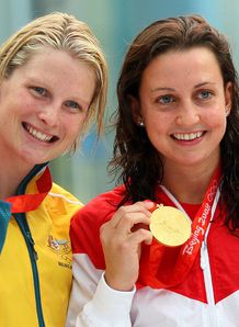 Delight: Soni (r) and Jones with their medals