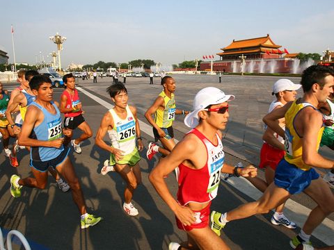 Early stages of the marathon.