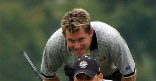 Westwood & Garcia line up a putt at Oakland Hills four years ago