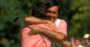 Olazabal gets a hug from Seve