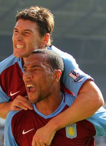 John Carew celebrates West Brom v Aston Villa