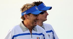 Poulter is quickly over his morning defeat as the afternoon fourballs tee-off.