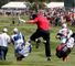 At the 2008 Ryder Cup Boo Weekley entertains the crowds in Louisville with his take on the Kentucky derby.