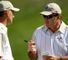 Nick Faldo had a spot of bother with his notes... and the media.