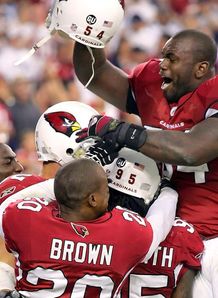 Arizona Cardinals celebrate beating Dallas