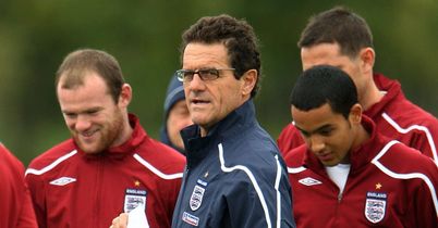 Wayne Rooney Fabio Capello Theo Walcott England training