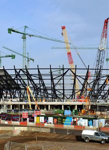 London 2012 Olympic Stadium under construction