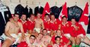 Celebration: The Lions party after their second Test victory