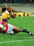 Try time: Jonny Wilkinson goes over to score in the 2nd Test