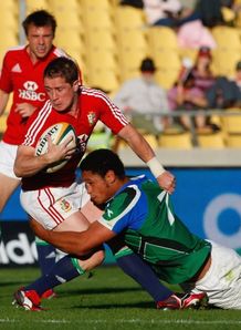 Shane Williams hit backwards Shane Williams hit backwards