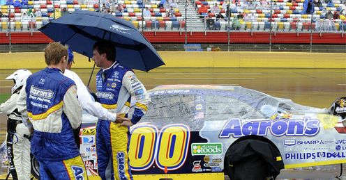 Reutimann: in the rain before the race finally got underway