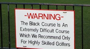 The warning that greeted the players at the first
