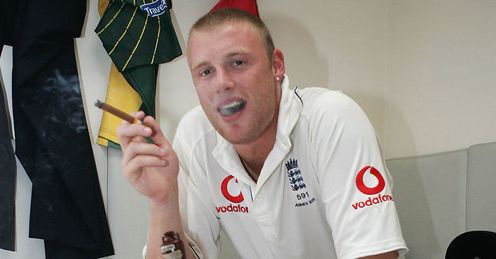 Just like Botham: Flintoff celebrates in 2005 a la Beefy post-Headingley 1981